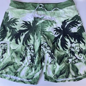 Tropical Green Swim Shorts